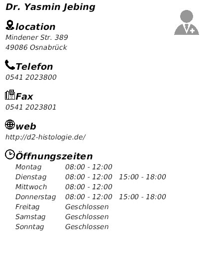 hautarzt osnabrück|Dr. med. Yasmin Jebing, Hautärztin in 49086 Osnabrück, .